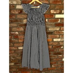 Smocked Top Picnic Gingham Dress NOM Maternity Brand Size Large